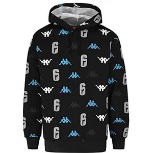 Kappa Authentic Rainbow 6 Rick sweatshirt uniseks volwassenen, zwart, turquoise, wit, grijs