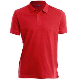 HRM Luxe stretch poloshirt voor heren, hoogwaardig poloshirt van 95% katoen en 5% elastaan, basic poloshirt tot 40 graden, hoogwaardige en duurzame herenkleding, rood (3), S, Rood (3)