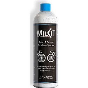 milKit Tubeless Racefiets en Gravel, afdichtende melk voor racefiets, 500 ml fles, afdichtmiddel voor fietsbanden, bandenafdichtmiddel