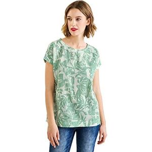 Street One A343770 dames T-shirt linnen, Soft Leafy Green