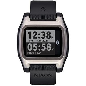 Nixon Japans herenhorloge met kunststof armband A1308-625-00, zwart/zilver, riem, Zwart/Zilver, Riem