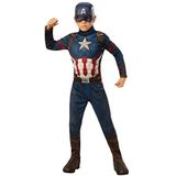 Rubie's Officieel kostuum Captain America, Avengers Endgame, klassiek, kindermaat S, 3-4 jaar, lichaamslengte 117 cm