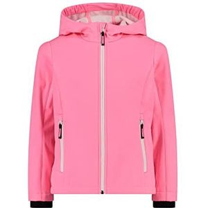 CMP Softshelljas voor kinderen met vaste capuchon - 3a29385n softshelljas voor kinderen, uniseks, Fluorescerend roze