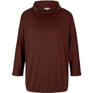 TOM TAILOR Dames Turtleneck T-Shirt, 28388 - Earth Brown Melange