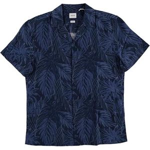 MUSTANG Stijl Layton Herenoverhemd, Aop Art Palm Blue 12592
