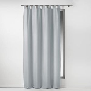 Douceur d'Intérieur - 1600516, gordijn Passanten, 140 x 260 cm, Essentiel, polyester effen, grijs