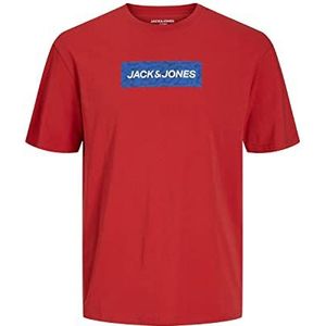 Jack & Jones T-shirt à col rond pour homme avec logo Jconavigator, Rouge pompéien., S