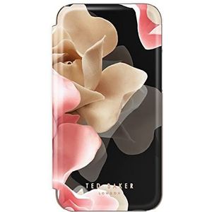Ted Baker iPhone 14 Pro Spiegel Wallet Case Cover Case porselein Roze (zwart)
