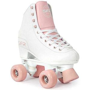 Sfr Skates Figure Quad Skates Patinsage, volwassenen, uniseks, meerkleurig (wit/roze), 40,5