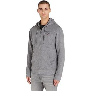 Tommy Hilfiger Fz Hoodie Hwk Um0um02879 Zware gebreide herentrui (1 stuk), Grijs (Medium Grey Heather)