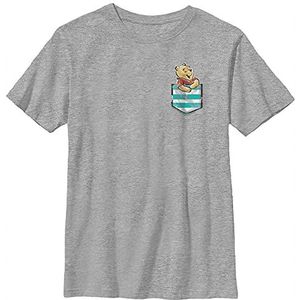 Disney Winnie de Poeh Pocket Winnie Boy's Heather Crew Tee, grijs gemêleerd, Athletic XS, Athletic grijs gemêleerd