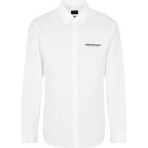 Armani Exchange Duurzaam, quote-print, regular fit T-shirt voor heren, Wit