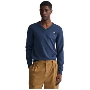GANT Classic Cotton V-hals Sweatshirt voor heren, Donkerblauwe jeansmix.