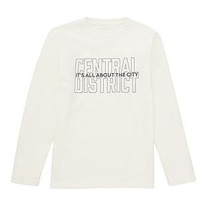 TOM TAILOR T-shirt met lange mouwen voor jongens met print, 12906-wol wit