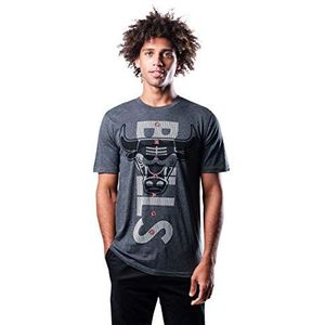 Ultra Game NBA T-shirt voor heren, Vertical Logo Korte mouw, Grijze houtskool chinese