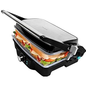 Cecotec Rock'nGrill 1500 Stone Keramische Mix&Grill 1500 W Grill Grill Grill en tosti-ijzer keramische coating, superfie, gemengd, opening 180° vetopvangbak