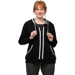 Ulla Popken Sweat-shirt traditionnel, noir, 5XL pour femme, Noir, 50