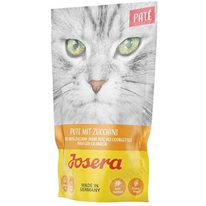 JOSERA Paté Kalkoen met courgettes (16 x 85 g) | graanvrij kattenvoer met zalmolie | Super Premium natvoer voor volwassen katten | 16 stuks