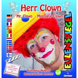 Eulenspiegel 203323 - Monsieur Clown make-up set voor ca. 40 gekleurde make-up maskers voor carnaval, themafeest
