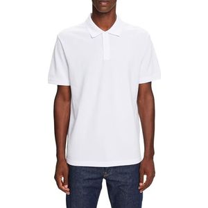 ESPRIT Polo en coton piqué, Blanc., XL