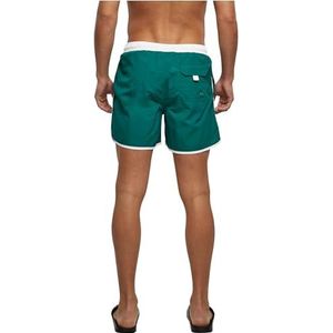 Urban Classics Retro zwemshorts voor heren, Wit/Groen