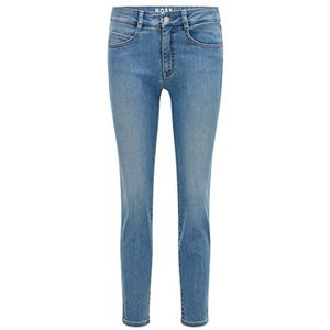 BOSS Dames Slim Crop 2.0 Slim Fit Jeans van Stretch Denim Lichtblauw, Blauw