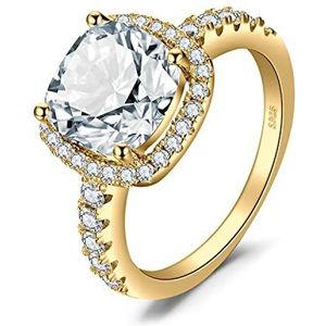 JewelryPalace Verlovingsring, trouwring voor dames, kussen 3 karaat zirkoon, bruiloft, van 925 zilver, sieraden, verguld, geelgoud, roségoud, verjaardagscadeau, Edelsteen