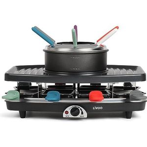 Livoo Raclette - grill en fonduestel - Fondue Set - Zwart