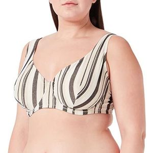 LOVABLE Soutien-gorge armatures coupe voile fantaisie jacquard Lurex Bikini, rayé noir doré, 36C femme, Rayé noir or