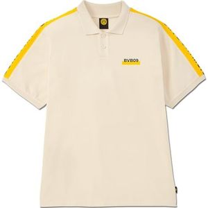 Borussia Dortmund BVB Lifestyle Polo Beige Taille 3XL – Polo durable unisexe avec inscription et label commerce équitable, 100% coton, beige, 3XL