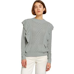 TOM TAILOR Denim gestructureerde trui dames, 12792 - Soft Greyish Greyish Greyish Green