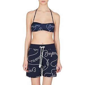 Emporio Armani Logomanie-Short pour femme, Bleu marine, blanc, S