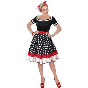 Widmann jaren '50-kostuum, modieuze jurk met rockabilly, petticoat, carnavalskostuum