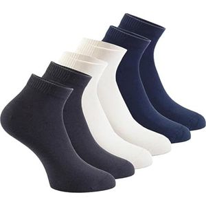 Bonateks 6 paar hoogwaardige bamboe sportsokken voor heren ultrazacht en ademend / 2 x donkergrijs / 2 x marineblauw / 2 x wit EU-maat: 41-45, veelkleurig, één maat, Meerkleurig