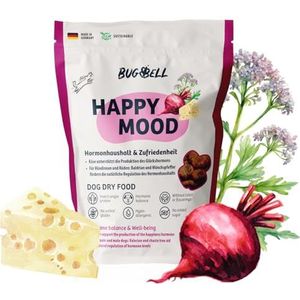BugBell 800 g droogvoer voor honden, graanvrij, voor hormonale balans, tegen agressie bij honden, met rode biet, kaas, monnikpeper, valeriaan en L-tryptofaan