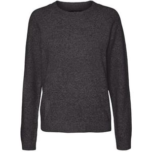 Vero Moda Vmdoffy Ls Damesblouse met ronde hals, Perfecte pruim/detail: gemengd