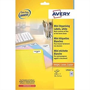 Avery L7651-25 etiketten, 38,1 x 21,2 mm, wit