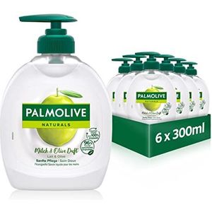 Palmolive Naturals melk- en olijfzeep, 300 ml, geschikt voor alle huidtypes, 6 stuks