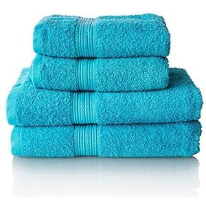 Glart Premium badstoffen handdoekenset, kleur: TURQUOISE, 2 douchehanddoeken van 70 x 140 cm en 2 handdoeken van 50 x 100 cm