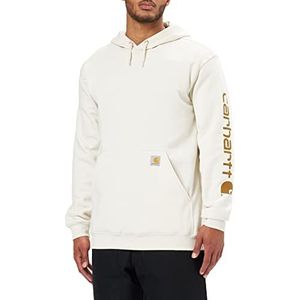 Carhartt Carhartt Halfdik sweatshirt met logo-print op de mouwen, losse pasvorm, Carhartt Workwear Original Fit hoodie met logo op de mouwen, zwart, maat M, heren (1 stuk), mout