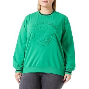 ONLY CARMAKOMA Cargato Life LS JRS Sweatshirt voor dames, Medium groen/bedrukt: reliëfprint op de voorkant