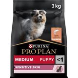 Pro Plan Medium Puppy Sensitive Skin met Optiderma, rijk aan zalm, 3 kg, droogvoer voor middelgrote puppy's
