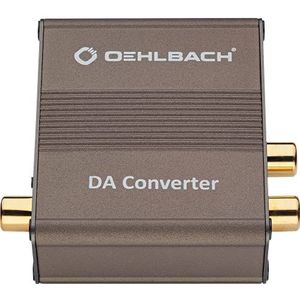 Oehlbach DA Converter - Digitaal/Analoge Audio Converter - Coaxiaal/Optisch, R-L/Jack - Cirrus Logic Chip, Metaalbruin