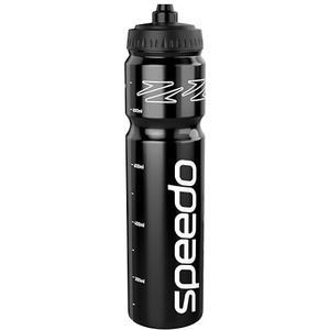 Speedo Waterfles van 1 liter, ergonomisch design, zwart/wit, eenheidsmaat