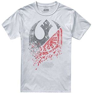 Star Wars Heren T-shirt met split logo, Wit (wit wit)