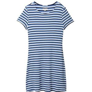 TOM TAILOR Meisjesjurk, 34810 - Medium marineblauw gestreept wit