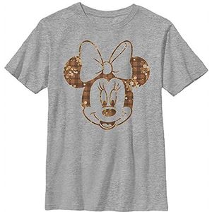 Disney Mickey and Friends Minnie Floral Plaid Fill Boys T-shirt, grijs gemêleerd, Athletic XS, atletisch grijs gemêleerd