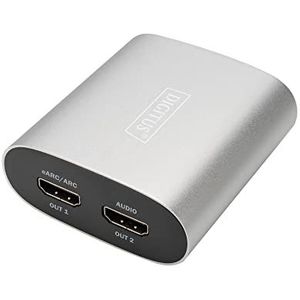 DIGITUS HDMI eARC converter / trekker Micro USB-kabel 0,5m aluminium behuizing grijs