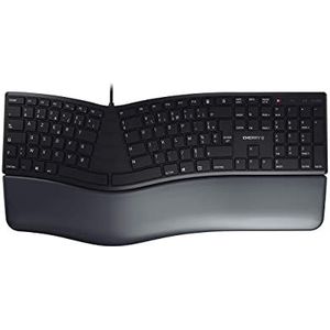 CHERRY KC 4500 ERGO, Franse lay-out, AZERTY-toetsenbord, ergonomisch toetsenbord, gesplitst toetsenbord, bedraad toetsenbord, zwart