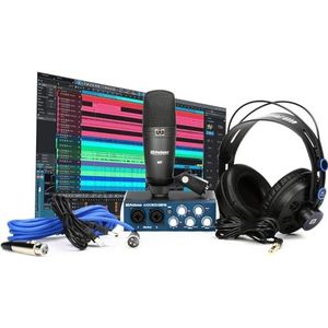 PreSonus AudioBox 96 Studio Bundle, interface, microfoon & hoofdtelefoon met software inclusief Studio One Artist, Ableton Live Lite DAW en meer voor opname, streaming en podcasting